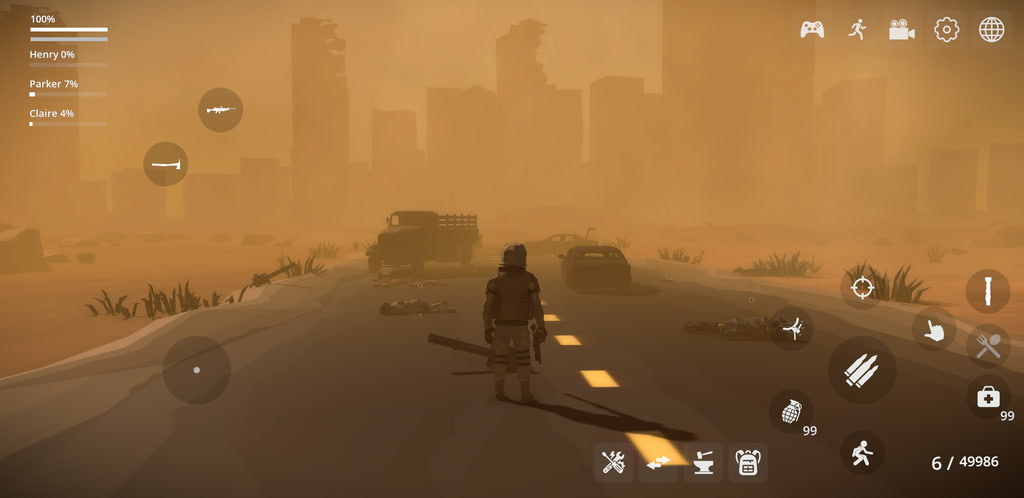 A player built shelter under construction in the wasteland